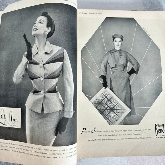 Vintage Harper's Bazaar September 1954 Magazine Dior Balenciaga Paris Collection - Picture 11 of 14